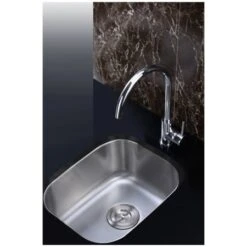 Parmi 15-3/4" Undermount Single Basin 16 Gauge Stainless Steel Kitchen Sink With Basin Rack And Basket Strainer -Bathroom Sales Store ruvati rvm4110 alternate image 1543