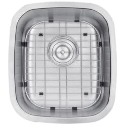 Parmi 15-3/4" Undermount Single Basin 16 Gauge Stainless Steel Kitchen Sink With Basin Rack And Basket Strainer -Bathroom Sales Store ruvati rvm4110 alternate image 1544