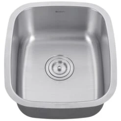 Parmi 15-3/4" Undermount Single Basin 16 Gauge Stainless Steel Kitchen Sink With Basin Rack And Basket Strainer -Bathroom Sales Store ruvati rvm4110 alternate image 1546