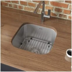 Parmi 13" Undermount Single Basin 16 Gauge Stainless Steel Kitchen Sink With Basin Rack And Basket Strainer -Bathroom Sales Store ruvati rvm4136 alternate image 1583