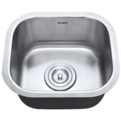 Parmi 13" Undermount Single Basin 16 Gauge Stainless Steel Kitchen Sink With Basin Rack And Basket Strainer -Bathroom Sales Store ruvati rvm4136 alternate image 1590