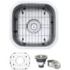 Parmi 16" Undermount Single Basin 16 Gauge Stainless Steel Kitchen Sink With Basin Rack And Basket Strainer