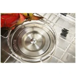 Parmi 16" Undermount Single Basin 16 Gauge Stainless Steel Kitchen Sink With Basin Rack And Basket Strainer 19 Parmi 16" Undermount Single Basin 16 Gauge Stainless Steel Kitchen Sink With Basin Rack And Basket Strainer -Bathroom Sales Store ruvati rvm4138 alternate image 1596