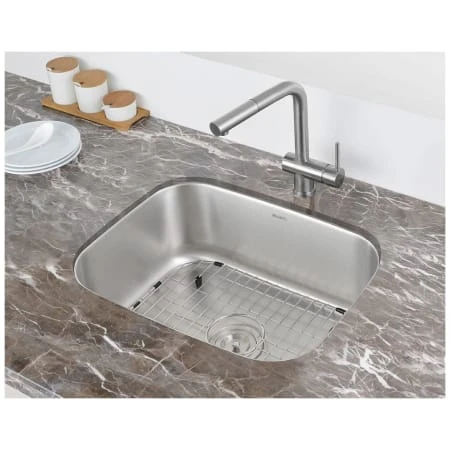 Parmi 16" Undermount Single Basin 16 Gauge Stainless Steel Kitchen Sink With Basin Rack And Basket Strainer 10 Parmi 16" Undermount Single Basin 16 Gauge Stainless Steel Kitchen Sink With Basin Rack And Basket Strainer - Image 8