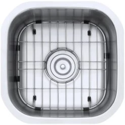 Parmi 16" Undermount Single Basin 16 Gauge Stainless Steel Kitchen Sink With Basin Rack And Basket Strainer 22 Parmi 16" Undermount Single Basin 16 Gauge Stainless Steel Kitchen Sink With Basin Rack And Basket Strainer -Bathroom Sales Store ruvati rvm4138 alternate image 1599