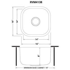 Parmi 16" Undermount Single Basin 16 Gauge Stainless Steel Kitchen Sink With Basin Rack And Basket Strainer 25 Parmi 16" Undermount Single Basin 16 Gauge Stainless Steel Kitchen Sink With Basin Rack And Basket Strainer -Bathroom Sales Store ruvati rvm4138 alternate image 1602