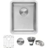 Modena 12" Undermount Single Basin Stainless Steel Bar Sink With Basin Rack And Basket Strainer