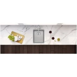 Modena 12" Undermount Single Basin Stainless Steel Bar Sink With Basin Rack And Basket Strainer -Bathroom Sales Store ruvati rvm5912 alternate image 1874