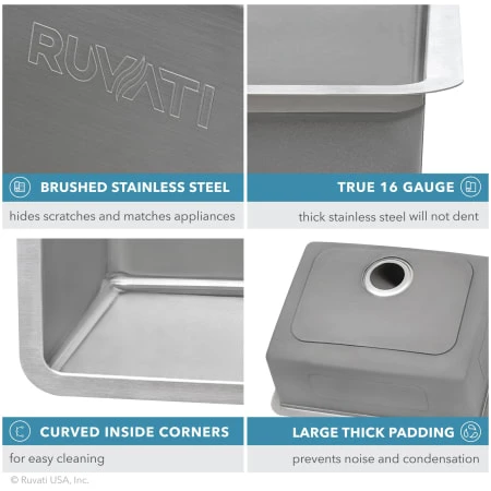 Modena 18" Undermount Single Basin Stainless Steel Bar Sink With Basin Rack And Basket Strainer 7 Modena 18" Undermount Single Basin Stainless Steel Bar Sink With Basin Rack And Basket Strainer - Image 5