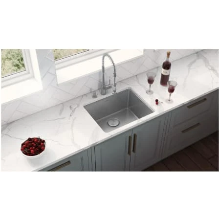 Modena 18" Undermount Single Basin Stainless Steel Bar Sink With Basin Rack And Basket Strainer 11 Modena 18" Undermount Single Basin Stainless Steel Bar Sink With Basin Rack And Basket Strainer - Image 9