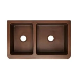 33" Vine Design Farmhouse Double Basin Copper Kitchen Sink -Bathroom Sales Store signature hardware 318919 top view 379