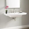 Olney 40" Vitreous China Wall Mounted Bathroom Sink With 3 Faucet Holes At 8" Centers And Overflow 2 Olney 40" Vitreous China Wall Mounted Bathroom Sink With 3 Faucet Holes At 8" Centers And Overflow -Bathroom Sales Store signature hardware 424947 6603815