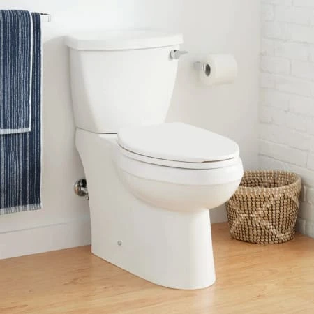 Bradenton 1.28 GPF Two-Piece Skirted Elongated Toilet With Right Hand Lever- ADA Compliant, Seat Included 3 Bradenton 1.28 GPF Two-Piece Skirted Elongated Toilet With Right Hand Lever- ADA Compliant, Seat Included