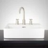 Hibiscus 20" Fireclay Vessel Bathroom Sink With 3 Faucet Holes At 8" Centers 2 Hibiscus 20" Fireclay Vessel Bathroom Sink With 3 Faucet Holes At 8" Centers -Bathroom Sales Store signature hardware 447958 7137109