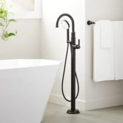 Greyfield Floor Mounted Tub Filler Faucet - Includes Hand Shower And Valve