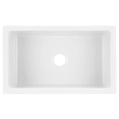 Mitzy 30" Single Basin Fireclay Reversible Farmhouse Sink With Smooth Apron -Bathroom Sales Store signature hardware 933882 30 top view 763