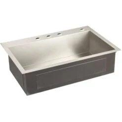 Sitka 33" Drop In Or Undermount Single Basin Stainless Steel 4-Hole Kitchen Sink -Bathroom Sales Store signature hardware 948477 alternate image 573