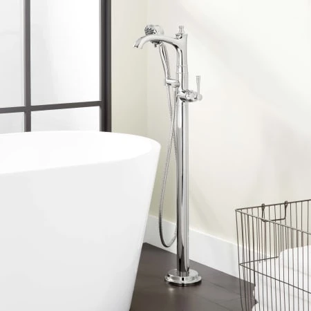 Beasley Floor Mounted Tub Filler Faucet - Includes Hand Shower And Valve 6 Beasley Floor Mounted Tub Filler Faucet - Includes Hand Shower And Valve - Image 4