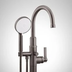 Greyfield Floor Mounted Tub Filler Faucet - Includes Hand Shower And Valve -Bathroom Sales Store signature hardware 948657 alternate image 3