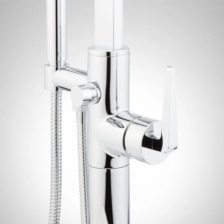 Drea Floor Mounted Tub Filler With Built-In Diverter - Includes Hand Shower 5 Drea Floor Mounted Tub Filler With Built-In Diverter - Includes Hand Shower - Image 3