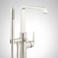 Drea Floor Mounted Tub Filler With Built-In Diverter - Includes Hand Shower 15 Drea Floor Mounted Tub Filler With Built-In Diverter - Includes Hand Shower -Bathroom Sales Store signature hardware 953918 alternate image 128