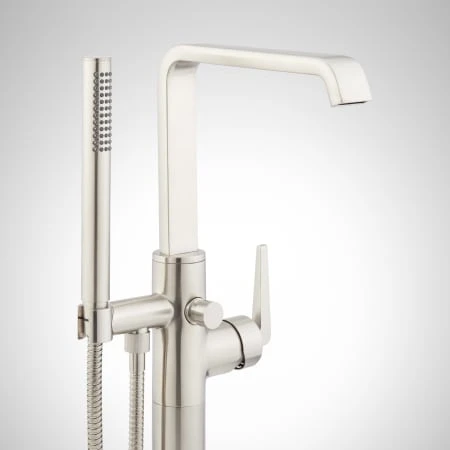 Drea Floor Mounted Tub Filler With Built-In Diverter - Includes Hand Shower 6 Drea Floor Mounted Tub Filler With Built-In Diverter - Includes Hand Shower - Image 4
