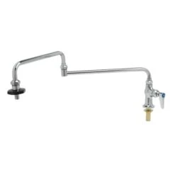 5.23 GPM Single Hole Single Temperature Deck Mounted Pot Filler Faucet With 24" Double Joint Nozzle And On/Off Control Outlet