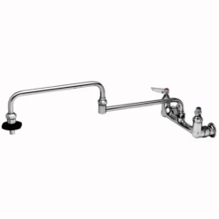 24" Double-Joint Wall Mounted Pot Filler With Double Lever Handle And Insulated On-Off Control