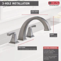 Delta Dryden Deck Mounted Roman Tub Filler Trim With Lever Handles -Bathroom Sales Store t2751 ss 02