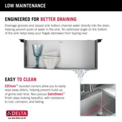 Delta Marca 25" Undermount Single Basin Stainless Steel Kitchen Sink -Bathroom Sales Store tdn0eqldavau8nxgmgcl