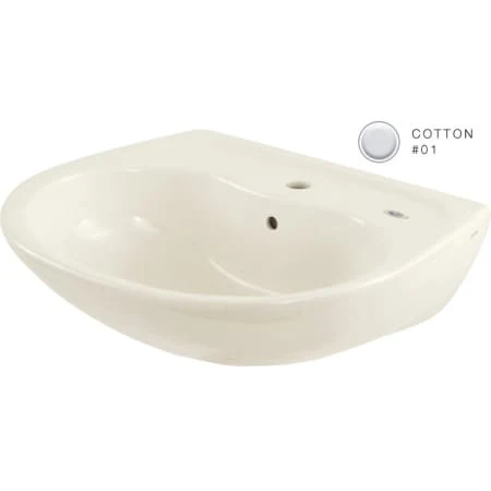TOTO Prominence 26" Wall Mounted Bathroom Sink With Single Faucet Hole Drilled, Overflow And CeFiONtect Ceramic Glaze 3 TOTO Prominence 26" Wall Mounted Bathroom Sink With Single Faucet Hole Drilled, Overflow And CeFiONtect Ceramic Glaze