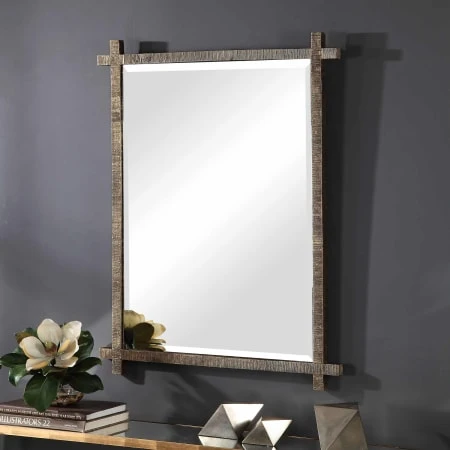 Abanu 40" X 30" Rustic Industrial Oversized Vanity Bathroom Wall Mirror 8 Abanu 40" X 30" Rustic Industrial Oversized Vanity Bathroom Wall Mirror - Image 6