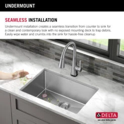 Delta Lenta 23” Undermount 16 Gauge Stainless Steel Single Bowl Kitchen Sink With Accessories 24 Delta Lenta 23” Undermount 16 Gauge Stainless Steel Single Bowl Kitchen Sink With Accessories -Bathroom Sales Store va6uds22ckbnnjkgkneb