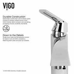 VIGO Penela 1.2 GPM Single Hole Bathroom Faucet -Bathroom Sales Store vigo vg01028k1 durable construction 524