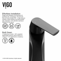 VIGO Penela 1.2 GPM Single Hole Bathroom Faucet -Bathroom Sales Store vigo vg01028k1 installation info 93