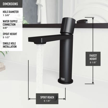 VIGO Halsey 1.2 GPM Single Hole Bathroom Faucet 7 VIGO Halsey 1.2 GPM Single Hole Bathroom Faucet - Image 5