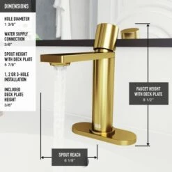 VIGO Halsey 1.2 GPM Single Hole Bathroom Faucet With Escutcheon -Bathroom Sales Store vigo vg01045k1 alternate view 11