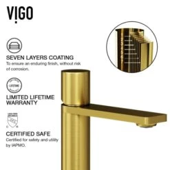 VIGO Halsey 1.2 GPM Single Hole Bathroom Faucet With Escutcheon -Bathroom Sales Store vigo vg01045k1 alternate view 12