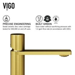 VIGO Halsey 1.2 GPM Single Hole Bathroom Faucet With Escutcheon -Bathroom Sales Store vigo vg01045k1 alternate view 13