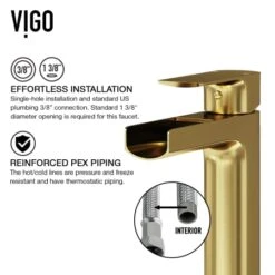VIGO Amada 1.2 GPM Vessel Single Hole Bathroom Faucet -Bathroom Sales Store vigo vg03026 alternate view 314
