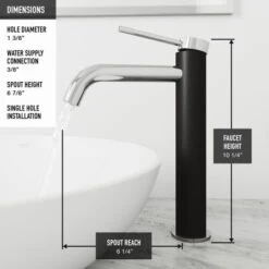 VIGO Lexington 1.2 GPM Vessel Single Hole Bathroom Faucet -Bathroom Sales Store vigo vg03028 alternate image 498