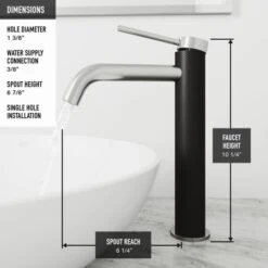 VIGO Lexington 1.2 GPM Vessel Single Hole Bathroom Faucet -Bathroom Sales Store vigo vg03028 alternate image 505