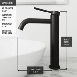 VIGO Lexington 1.2 GPM Vessel Single Hole Bathroom Faucet -Bathroom Sales Store vigo vg03028 alternate image 510