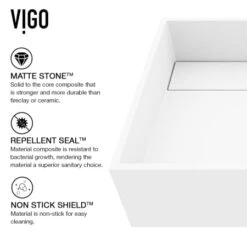 VIGO Montauk 13-1/8" Rectangular Matte Stone Vessel Bathroom Sink 16 VIGO Montauk 13-1/8" Rectangular Matte Stone Vessel Bathroom Sink -Bathroom Sales Store vigo vg04023 alternate view 579