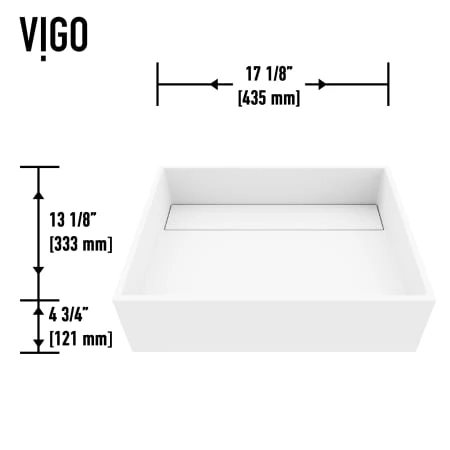 VIGO Montauk 13-1/8" Rectangular Matte Stone Vessel Bathroom Sink 10 VIGO Montauk 13-1/8" Rectangular Matte Stone Vessel Bathroom Sink - Image 8