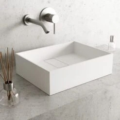 VIGO Bryant 13-1/8" Rectangular Matte Stone Vessel Bathroom Sink