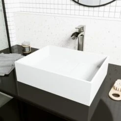 VIGO Bryant 13-1/8" Rectangular Matte Stone Vessel Bathroom Sink -Bathroom Sales Store vigo vg04024 alternate view 584