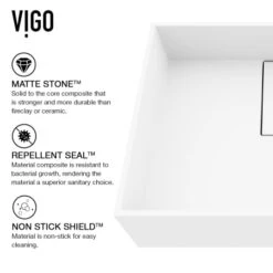 VIGO Bryant 13-1/8" Rectangular Matte Stone Vessel Bathroom Sink -Bathroom Sales Store vigo vg04024 alternate view 587