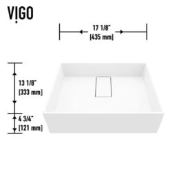 VIGO Bryant 13-1/8" Rectangular Matte Stone Vessel Bathroom Sink -Bathroom Sales Store vigo vg04024 alternate view 589
