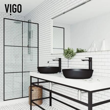 VIGO Modus 16-1/2" Circular Glass Vessel Bathroom Sink 7 VIGO Modus 16-1/2" Circular Glass Vessel Bathroom Sink - Image 5